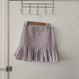 Chic Lavender Ruffle Hem Skirt